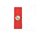 Салфетка едноцветна в червено и тематичен декор Мики Маус / Mickey Mousee | PARTIBG.COM