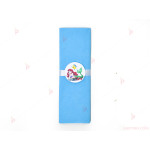 Салфетка едноцветна в синьо и тематичен декор Ариел / The Little Mermaid | PARTIBG.COM