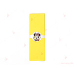Салфетка едноцветна в жълто и тематичен декор Мини Маус / Minnie Mousee | PARTIBG.COM