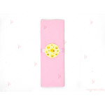 Салфетка едноцветна в розово и тематичен декор Усмивки / Emoji | PARTIBG.COM