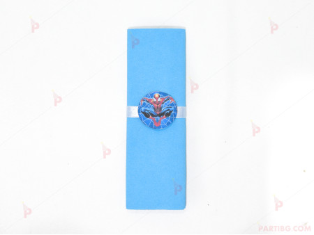 Салфетка едноцветна в синьо и тематичен декор Спайдърмен 2