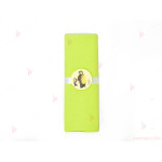 Салфетка едноцветна в зелено и тематичен декор Маша и Мечока / Masha and The Bear | PARTIBG.COM