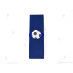 Салфетка едноцветна в тъмно синьо и тематичен декор футболна топка | PARTIBG.COM