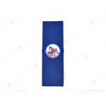 Салфетка едноцветна в тъмно синьо и тематичен декор Спайдърмен | PARTIBG.COM