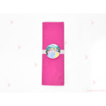 Салфетка едноцветна в циклама и тематичен декор Принцеси/ Princess 2 | PARTIBG.COM
