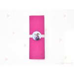 Салфетка едноцветна в циклама и тематичен декор Елза и Ана Леденото кралство / Frozen | PARTIBG.COM