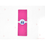 Салфетка едноцветна в циклама и тематичен декор Леденото кралство / Frozen | PARTIBG.COM