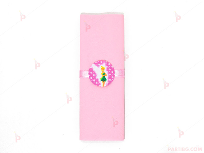Салфетка едноцветна в розово и тематичен декор Тинкърбел/Камбанка | PARTIBG.COM