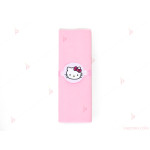Салфетка едноцветна в розово и тематичен декор Кити / Hello Kitty 2 | PARTIBG.COM