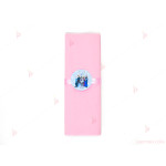 Салфетка едноцветна в розово и тематичен декор Леденото кралство / Frozen | PARTIBG.COM