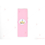 Салфетка едноцветна в розово и тематичен декор Снежанка и седемте джуджета | PARTIBG.COM