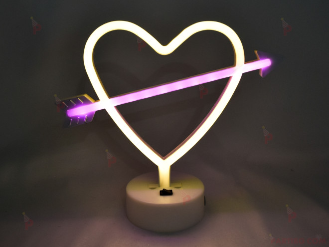 Светеща фигура сърце със стрела | PARTIBG.COM