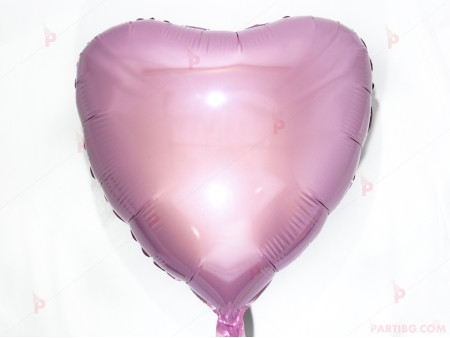 Фолиев балон сърце светло розово