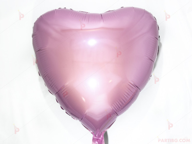 Фолиев балон във формата на сърце в светло розово | PARTIBG.COM
