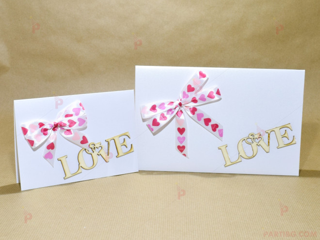 Картичка и плик с надпис "LOVE" 2 | PARTIBG.COM