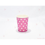 Чашки к-т 10бр. розови с бели точки | PARTIBG.COM