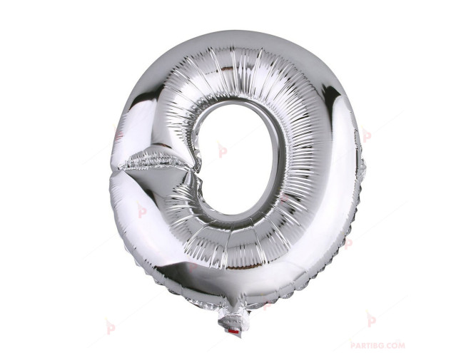 Фолиев балон буква "O" - сребрист 1м. | PARTIBG.COM