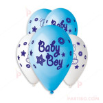 Балони 5бр. микс с печат "Baby boy" за момче | PARTIBG.COM