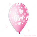 Балони 5бр. в розово с печат "It's a girl" | PARTIBG.COM
