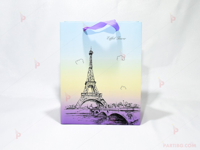 Подаръчна торбичка с декор Айфеловата кула | PARTIBG.COM