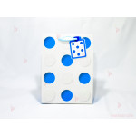 Подаръчна торбичка бяла на сини точки | PARTIBG.COM