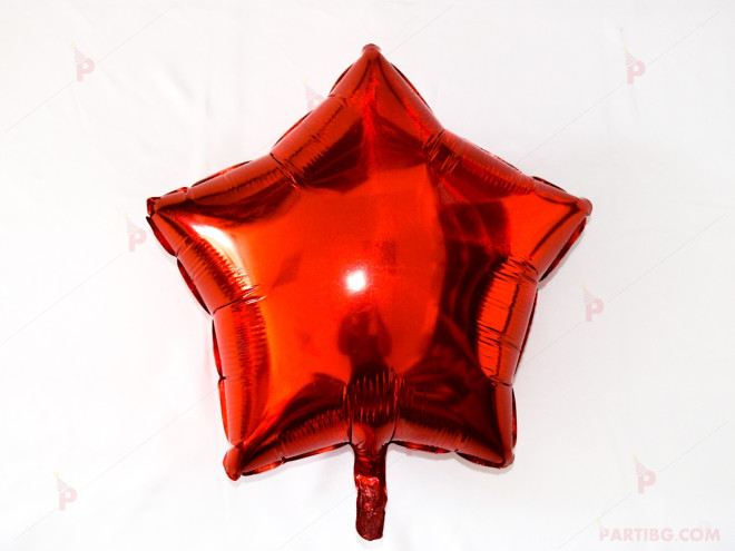 Фолиев балон във формата на звезда червено | PARTIBG.COM