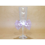 Украса за ритуални чаши в лилаво с розичка | PARTIBG.COM