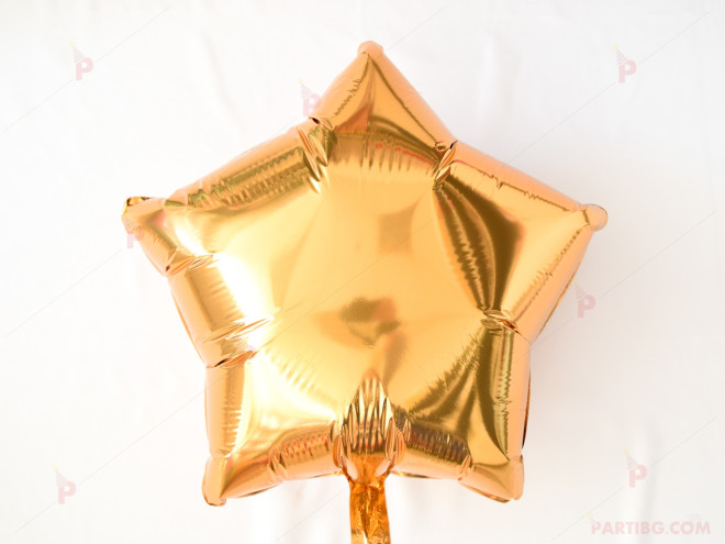 Фолиев балон във формата на звезда в златно | PARTIBG.COM