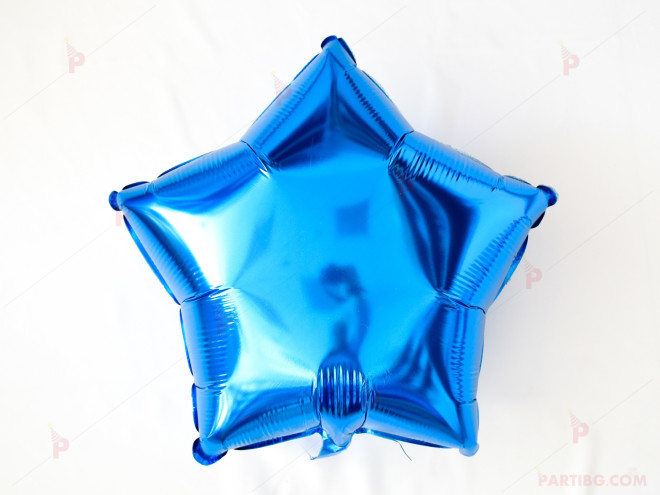 Фолиев балон във формата на звезда в синьо | PARTIBG.COM
