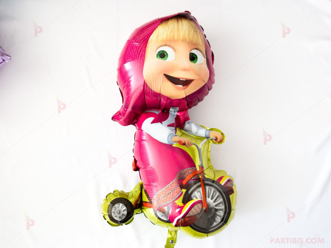 Фолиев балон във формата на Маша с колело | PARTIBG.COM