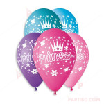 Балони 5бр. микс пастелни цветове с печат "Princess" | PARTIBG.COM