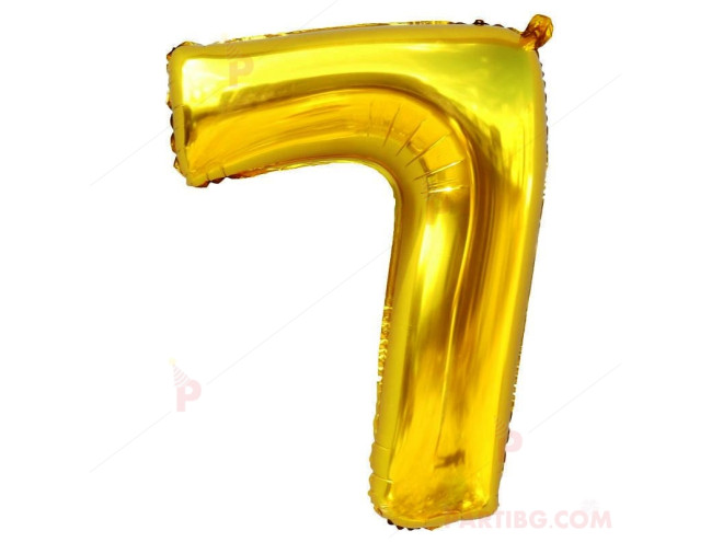 Фолиев балон цифра "7" - златист 1м. | PARTIBG.COM