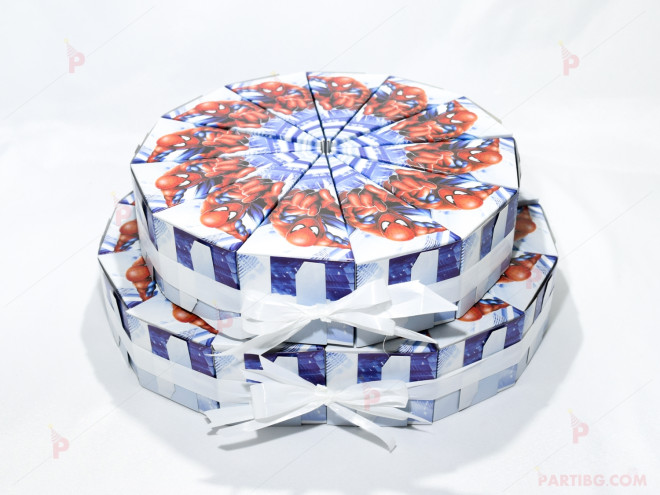 Картонена торта Спайдърмен - 28 парчета | PARTIBG.COM
