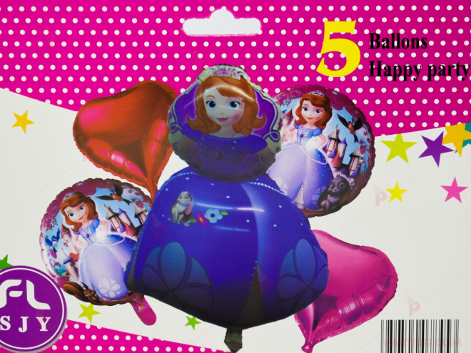 Фолиеви балони комплект от 5 бр. - Принцеса София | PARTIBG.COM